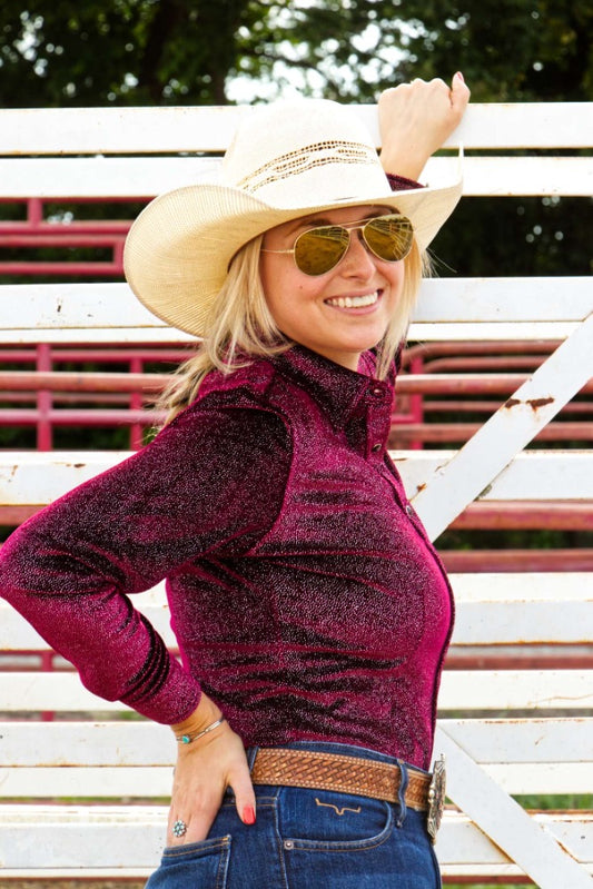 Burgundy Belle Performance Rodeo Shirt